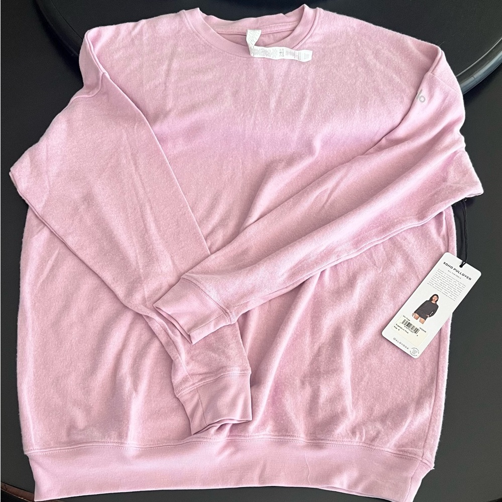 ALO SoHo Pullover, Sugarplum Pink, Small, NWT